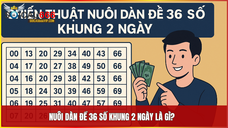Phương pháp nuôi dàn dề 36 số khung 2 ngày là chọn 36 con số từ 00 đến 99 và nuôi trong 2 ngày liên tiếp để tăng tỷ lệ trúng thưởng